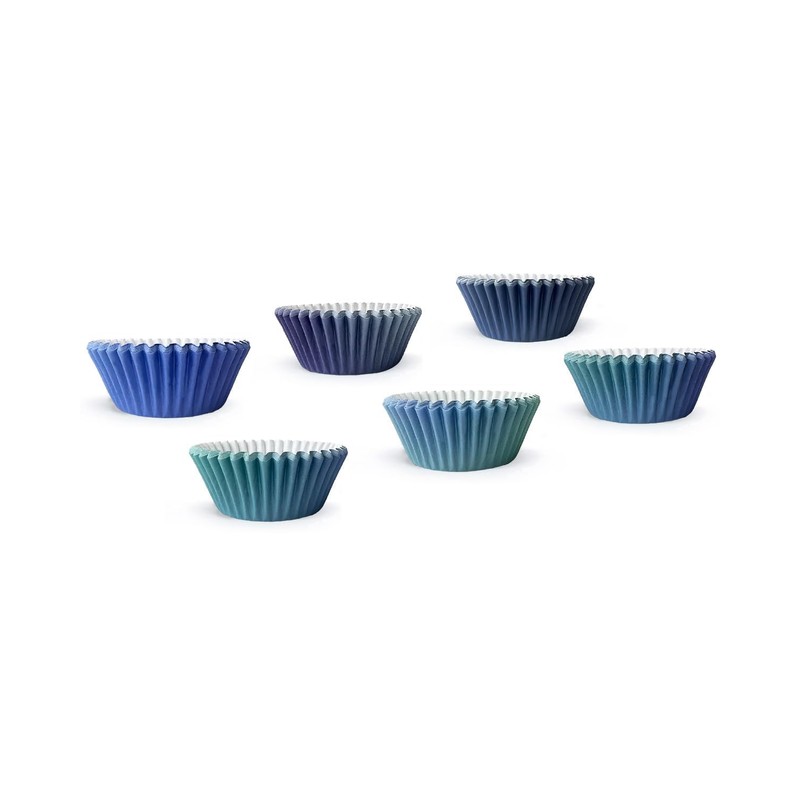 qiqee Standard Cupcake Liners - 300 Count, Blue Gradient, Disposable,