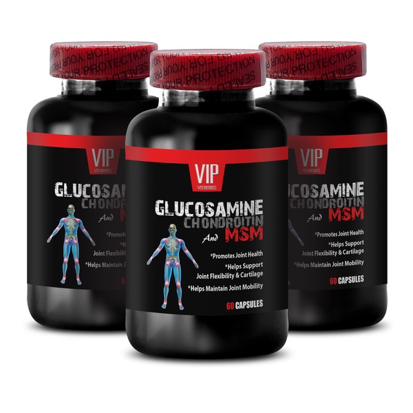 Joint Health Formula - GLUCOSAMINE CHONDROITIN and MSM - glucosamine msm - Bone Support Supplements, Immune System Support, Anti Aging Pills, glucosamine chondroitin msm, msm Supplement - 3B 180 Caps