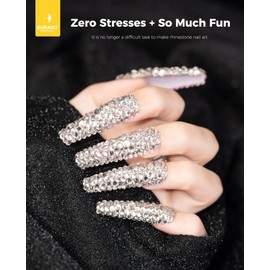 BURANO Rhinestone Glue for Nails, 30G Super Strong Nail Charm Glue Nail Gem Glue, Nail Art Glue for Nail Rhinestones, Nail Jewel Diamonds Stones Cured Required (30G)