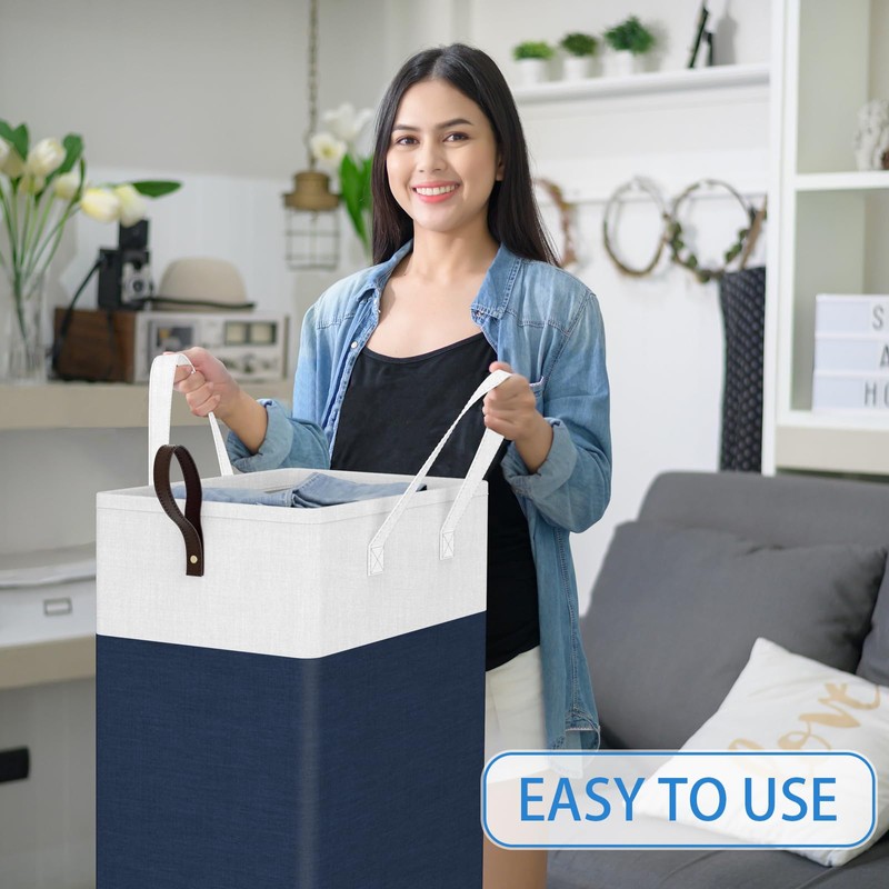 HomeHacks 90L Rolling Laundry Hamper with 4 Smooth Wheels, Collapsible