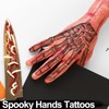 4-Sheet 3D Skeleton Hand Temporary Tattoos - Dual Left &