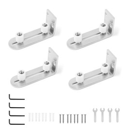 Kinmade Barn Door Bottom Floor Guide Brushed Nickel,Flush Bottom Design,Adjustable Roller Wall Mounted,Fit All Size Door(4 Packs)