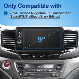 Coleya Anti-Glare Matte 2024-2026 Ridgeline Screen Protector, for Honda Ridgeline (Sport/RTL/TrailSport/Black Edition) 9-inch Touchscreen, 9H Tempered Glass 2025 Ridgeline Accessories Anti-Fingerprint
