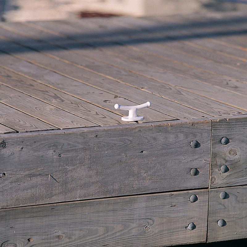 Dock Edge Classic Cast Aluminum InstaCleat with White Finish, 5"