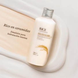 The Face Shop Rice & Ceramide - Emulsión Facial Hidratante de Arroz y Ceramidas, 150 ml - Loción ligera nutritiva para suavizar y proteger la barrera de la piel - Cuidado facial coreano