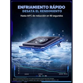 llano V12 - Almohadilla de refrigeración para laptop para juegos, enfriador de laptop RGB, soporte de ventilador de refrigeración para laptop con pote