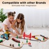SainSmart Jr. Wooden Train Set for Toddler - Double-Side Wooden