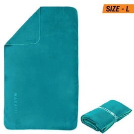 Nabaiji Microfibre Towel L Green Travel Bath Towel Sports Swimming Hiking Quick-Drying Towels Microfibre Ultra Light Beach / Gymnastics / Super Absorbent Towels 80 cm x 130 cm
