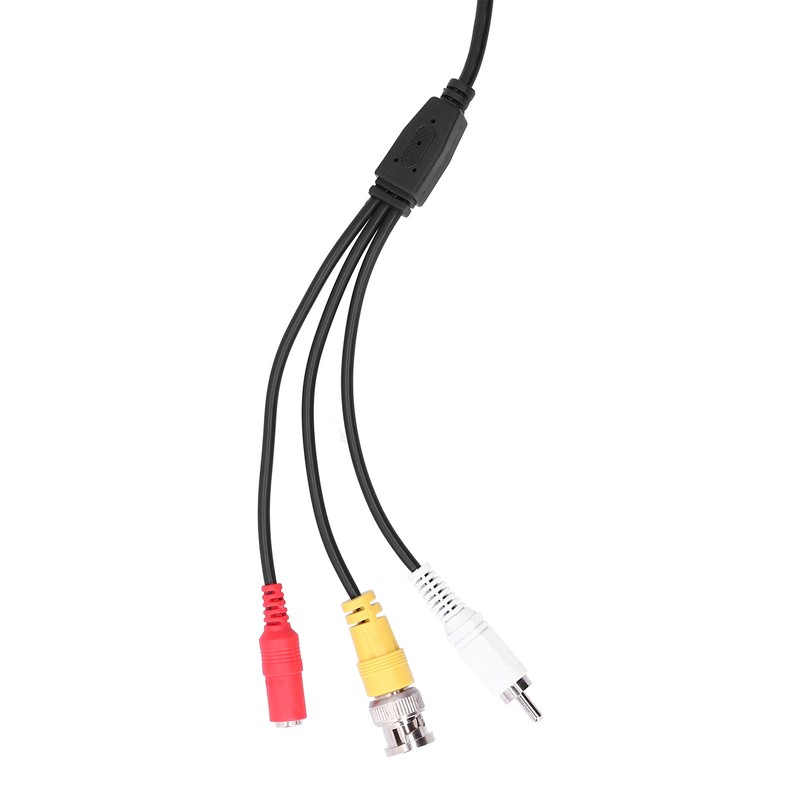 Portable CCTV Cable 3-In 1 Video Audio Power Cord BNC+RCA+DC