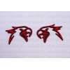 CUSTOM BUILD 2PCS Red Black Hell Hawk Decal Sticker Emblem