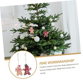 Ciieeo 1 Box Christmas Tree Pendant Christmas Decoration Gingerbread Man Christmas Tree Decoration Christmas Supplies Christmas Decoration Gingerbread Ornaments Home Decor Wood