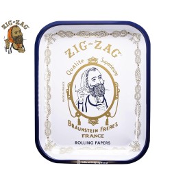 ZIG-ZAG Rolling Tray - Large Metal Rolling Tray - White 13.4" x 10.8"