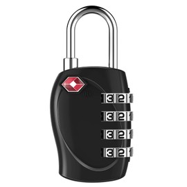 ZHEGE TSA Approved Locks, Suitcase Lock, 4 Digit Luggage Combination Lock Resettable for Backpack, Briefcase, Tent, Small Gym Locker Padlock (Black)