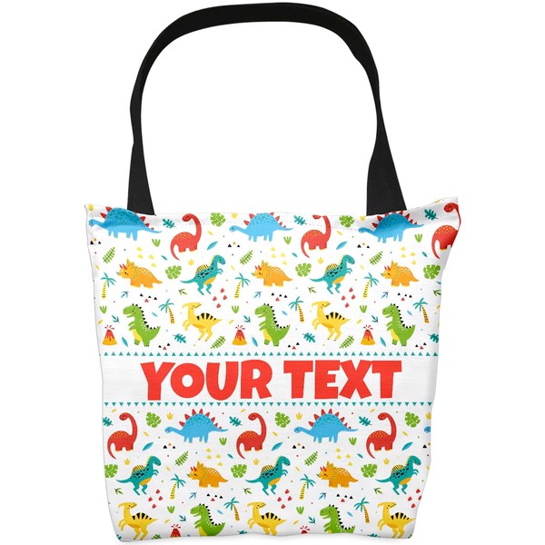 Bouncing Brick Designs Personalized Tote Bag - Dinosaurs, Custom Name/Text,