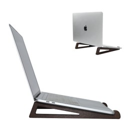 seicasaya Bamboo Laptop Stand for Desk – Ergonomic, Space-Saving, Lightweight Stand for Laptops, iPads, and Tablets (Brown)