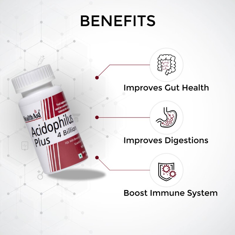 HealthAid Acidophilus Plus 4 Billion - 60 Vegicaps