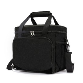 MOV COMPRA Insulated Lunch Bag 15L for Men, Leakproof Lunch Box for Adults, Mens Lunchbox for Work,Picnic,Camping 24-Can(Black)