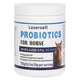 Probiotics for Horses Dietary Supplement, All-Natural Digestive System Maintenance Formula Equine Digestion Support Horse Health Supplements (90 Days)