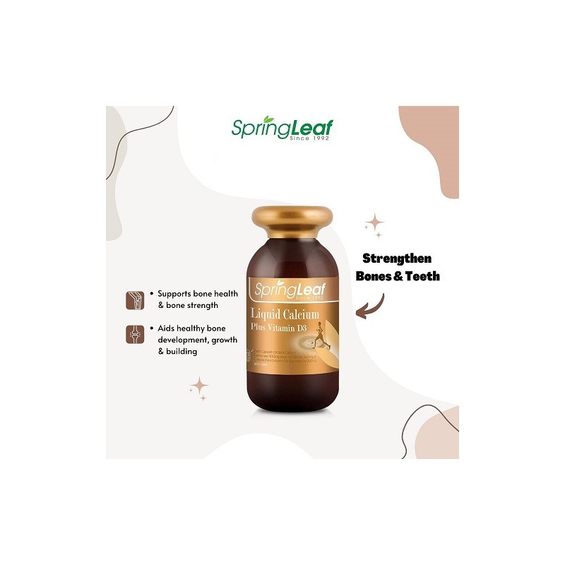 Springleaf-Liquid Calcium Plus Vitamin D3 – 200 Capsules