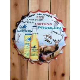 ekp Funny Hunting Problem Landshark Beer  Metal Sign Man Cave Bar  Decor Cap Sign