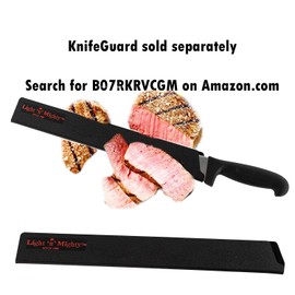 Premium 14-inch Slicing Knife With Granton Edge By Light 'n' Mighty-High Carbon German Stainless Steel Carving Knife For Meat, Whole Turkey, Brisket, Large Roasts-NSF Certified Ergonomic Ham Slicer