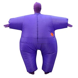 Aufblasbarer Ganzkörperanzug, Aufblasbare Laufpuppe Aufblasbare Sumo-KostüM Polyester Wasserdicht Atmungsaktiv für Erwachsene 1,6-2,2 M mit Uni-Design für Parks Zoo Freizeit (purple)