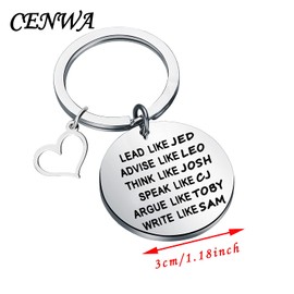 West Wing Inspired Gift The West Wing Fan Gift Lead Like Jed Advise Like Leo Keychain, Lead Like Jed K, 3.0