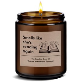Book Lovers Gifts for Readers, Bookish Gifts for Women, Funny Reading Gifts, Cute Librarian Gift for Her Christmas Birthday Gifts Lavender Candle