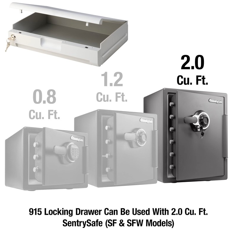 SentrySafe Plastic White Locking Drawer for SFW205 Fireproof and Waterproof