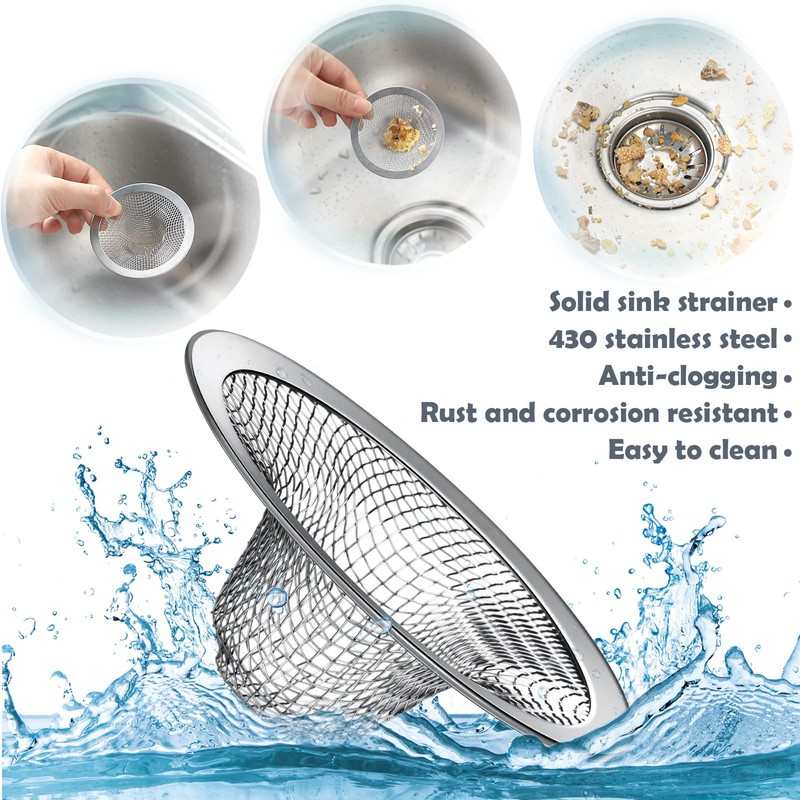Shimeyao 100 Pcs 2.75 Mesh Sink Strainers Stainless Steel Drain