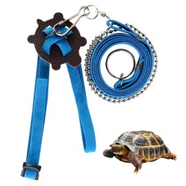 EIHI 1 Piece Leather Harness Strap for Turtles, Adjustable Small Pet Harness, Reptile Leash, Turtle Leash, Pet Walking Leash, Control Rope, Pet Supplies, blue