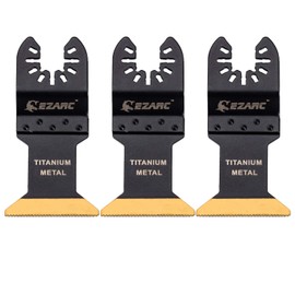 EZARC Titanium Oscillating Multitool Blade for Wood Metal - 3-Pack Multi Tool Saw Blades Kits for Nails Screws Cutting - Universal Quick Release