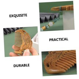 Mikinona Natural Sandalwood Hair Brush Vented Detangler Hairdressing Comb Extension Brush for Human Hair