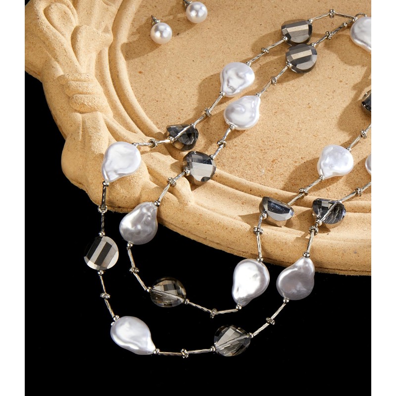 Errally Beaded Long Necklace and Earring Sets for Women Long