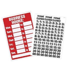 Headline Sign Business Hours Sign with Peel Vinyl Characters, 8 x 12 Inches,