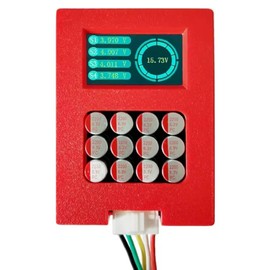 5A LiFePo4 Active Battery Balancer, 12V 4s Capacitor Based Battery Equalizer, 0-5.5A Adaptive Battery Active Balancer for LFP & NCM, Digital Voltage Display (DS0855)