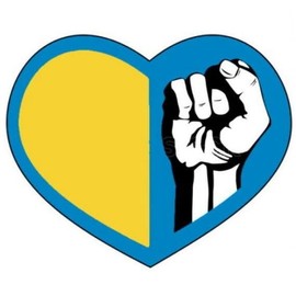 NO WAR in Ukraine UA Flag with FIST Flag Sticker Laptop Sticker Bumper Sticker