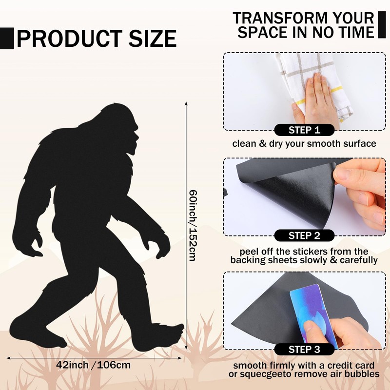 Large Bigfoot Wall Decal 60 x 42 Inch Sasquatch Big