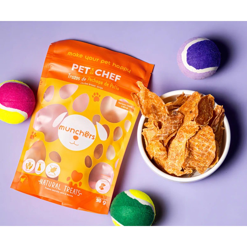 Premio 100% Natural Pechuga De Pollo 90g Pet&chef Perro Gato
