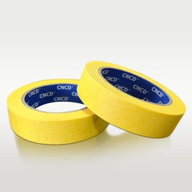 CNCD Yellow Masking Tape，for Painting, Decorating, DIY Crafts, Labelling, Medium Viscosity Paint Tape for Walls，（1 inch 2inch Wide） Painters Tape (1 inch×46 Yards×2 Rolls)