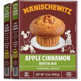 Manischewitz Apple Cinnamon Muffin Mix with Real Apples, 12oz (2 Pack) Kosher including Passover, Easy Prep!