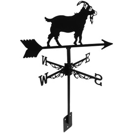 Milisten Metal Weather Vane Goat Wind Vane Wind Direction Indicator Roof Decoration Accessories for Outdoor Garden Outdoor Yard Decoration