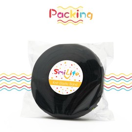 SmiLife Silicone Gripper Elastic Band, 1.1 Inches Non-Slip Gripper Elastic for Sewing, 12 Yards, Black