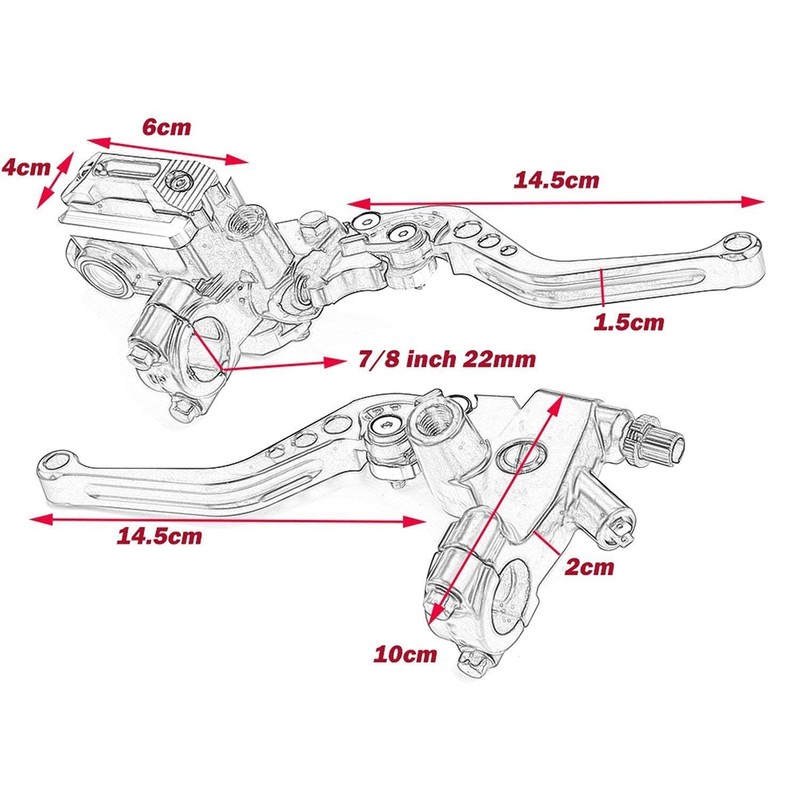 LisylineAuto Universal 7/8" 22mm Motorcycle Brake Lever Handlebar Brake Master