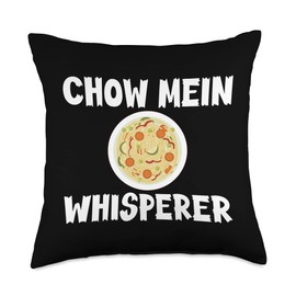 Chow Mein Gift Chinese Fried Noodles Lover Chow Mein Whisperer Apparel Asian Food Lover Throw Pillow, 18x18, Multicolor