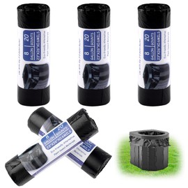 Moosono Pack of 100 Biodegradable Toilet Bags, Camping Toilet, Waterproof Separation Toilet Accessories, Hygiene Bag, Black Bags for Camping Toilet, Mobile Toilet, Camping Equipment