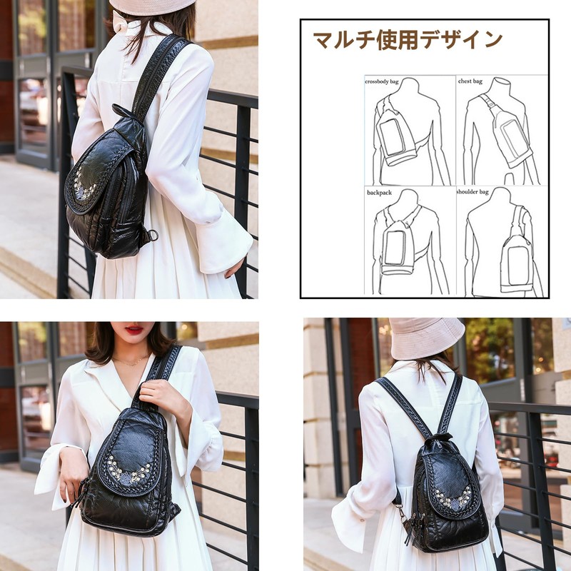 HUAZHIMAO Small Backpack Purse for Women, Soft Washed PU Leather