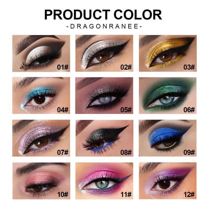 Sombra Para Olhos Dragon Ranee 12 Cores Brilho À Prova