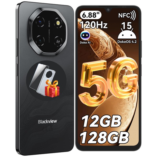 Blackview Shark 6 AI 5G Mobile Phone Without Contract, 6.88