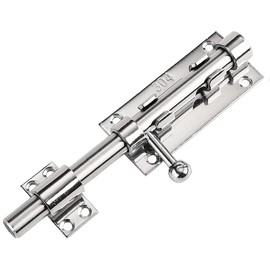 Litensh Door Bolt for Sliding Gates with Hole for Padlock, 304 Stainless Steel Gate Latch Lock on Both Sides, Sliding Latch, Door Security Lock, 14 mm Diameter, 230 mm